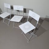 4 x solid metal folding chairs 80s