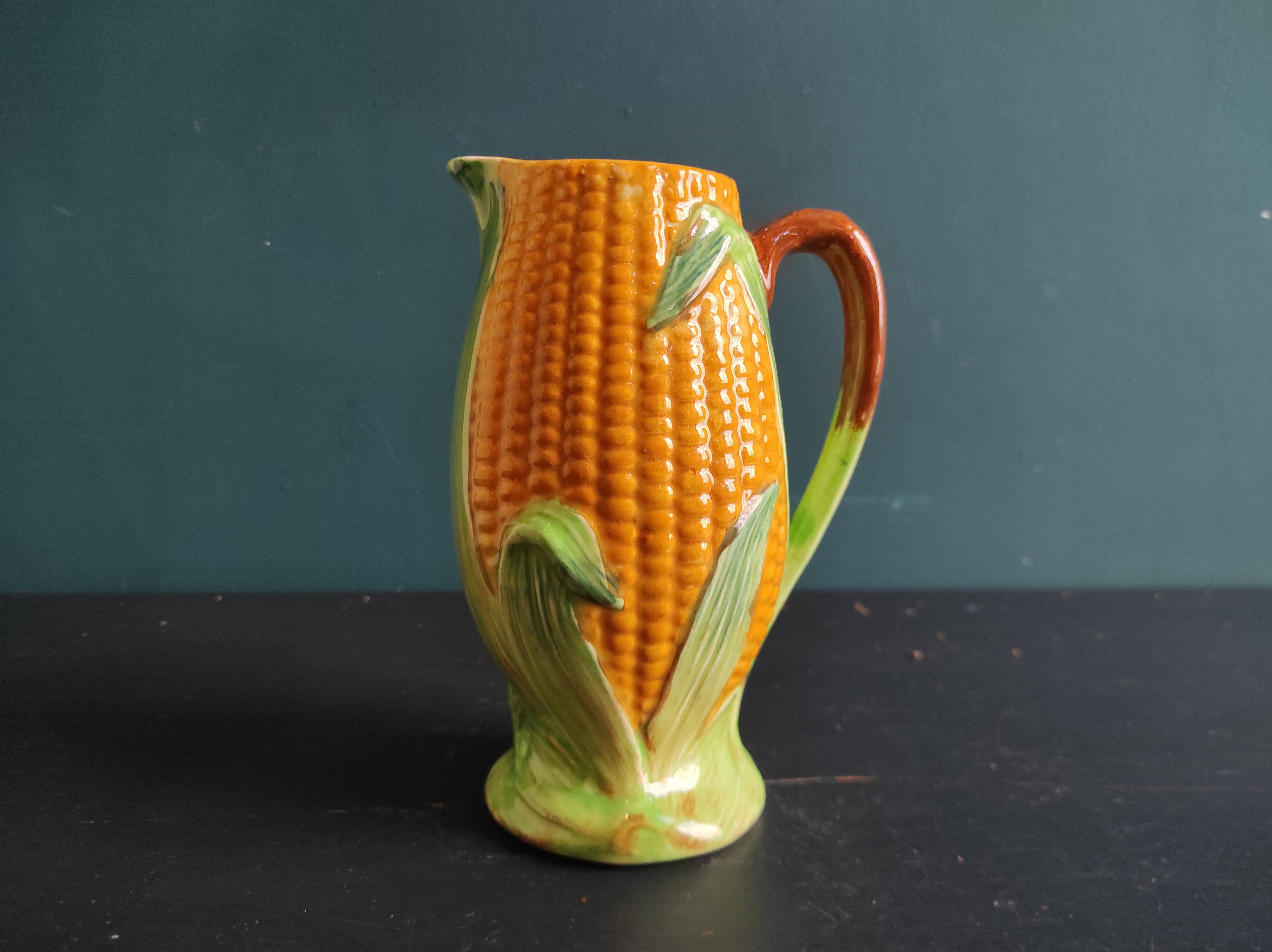Vintage water jug in the shape of a corncob, Staffordshire