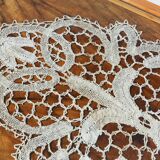 Side Table in Beech with Lace Inlay and Glass Top, France 1950s