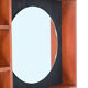 Mid-century wall shelf with mirror / 1960s / 1970s / Danish modern design / black