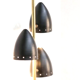 Italian wall light with 3 black cones