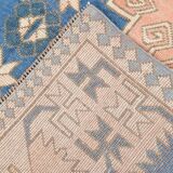 6x10 Salmon & Blue Comtemporary Vintage Rug, 194x297Cm