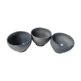 Set of 3 vintage blue sandstone bowls