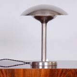 Czech Bauhaus Table Lamp, Designer František Anýž, Nickle-Plated Steel, 1920s