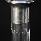 Carafe with antique glass liquor with diamond cap cut crystal silver frame