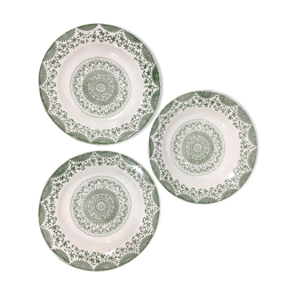Lot of 3 old soup plates