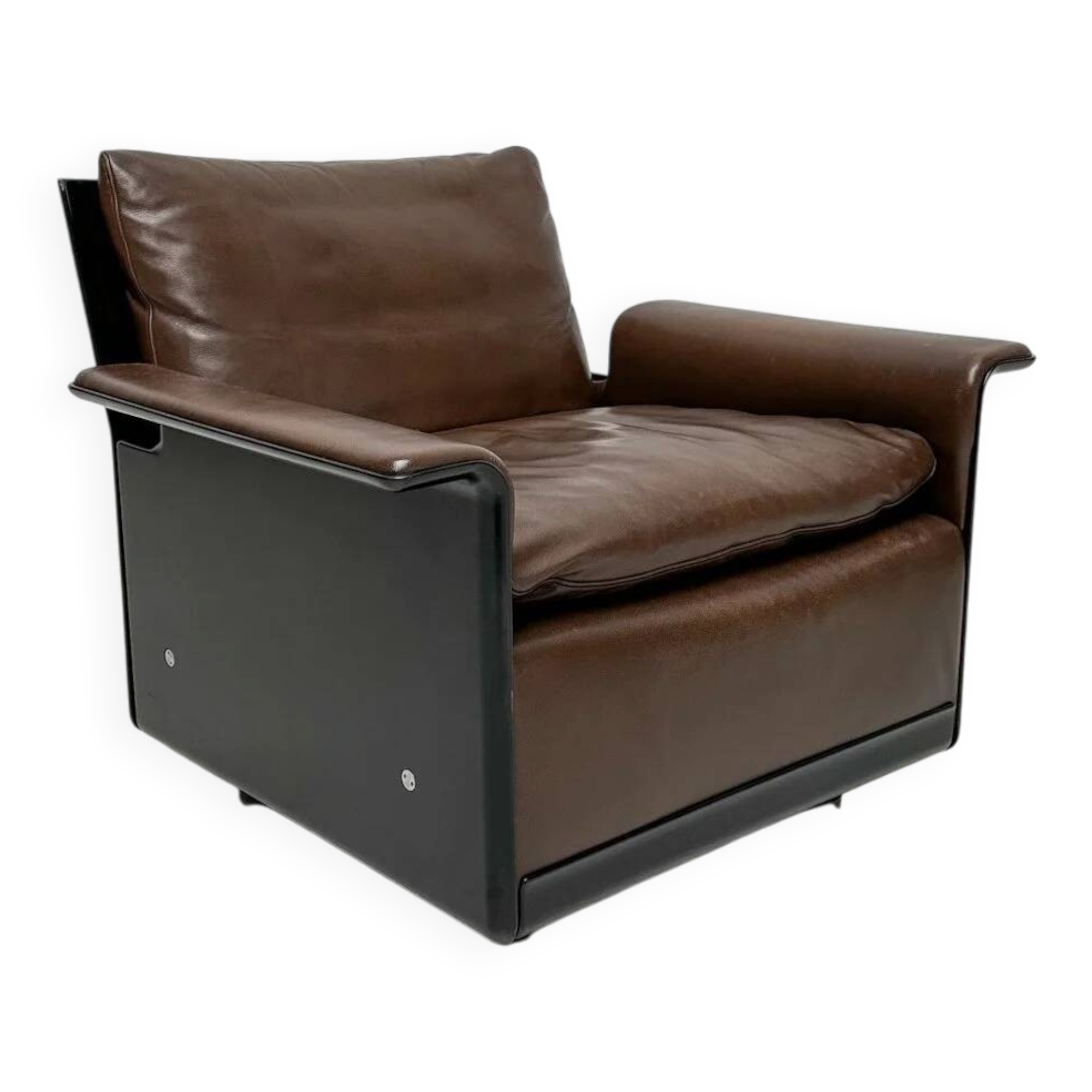 1960s Vintage 620 Leather Lounge Chair by Dieter Rams for Vitsoe