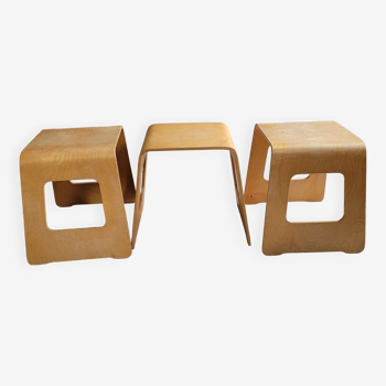 Set of 3 Ikea Benjamin model stools by Lisa Norinder