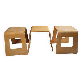 Set of 3 Ikea Benjamin model stools by Lisa Norinder