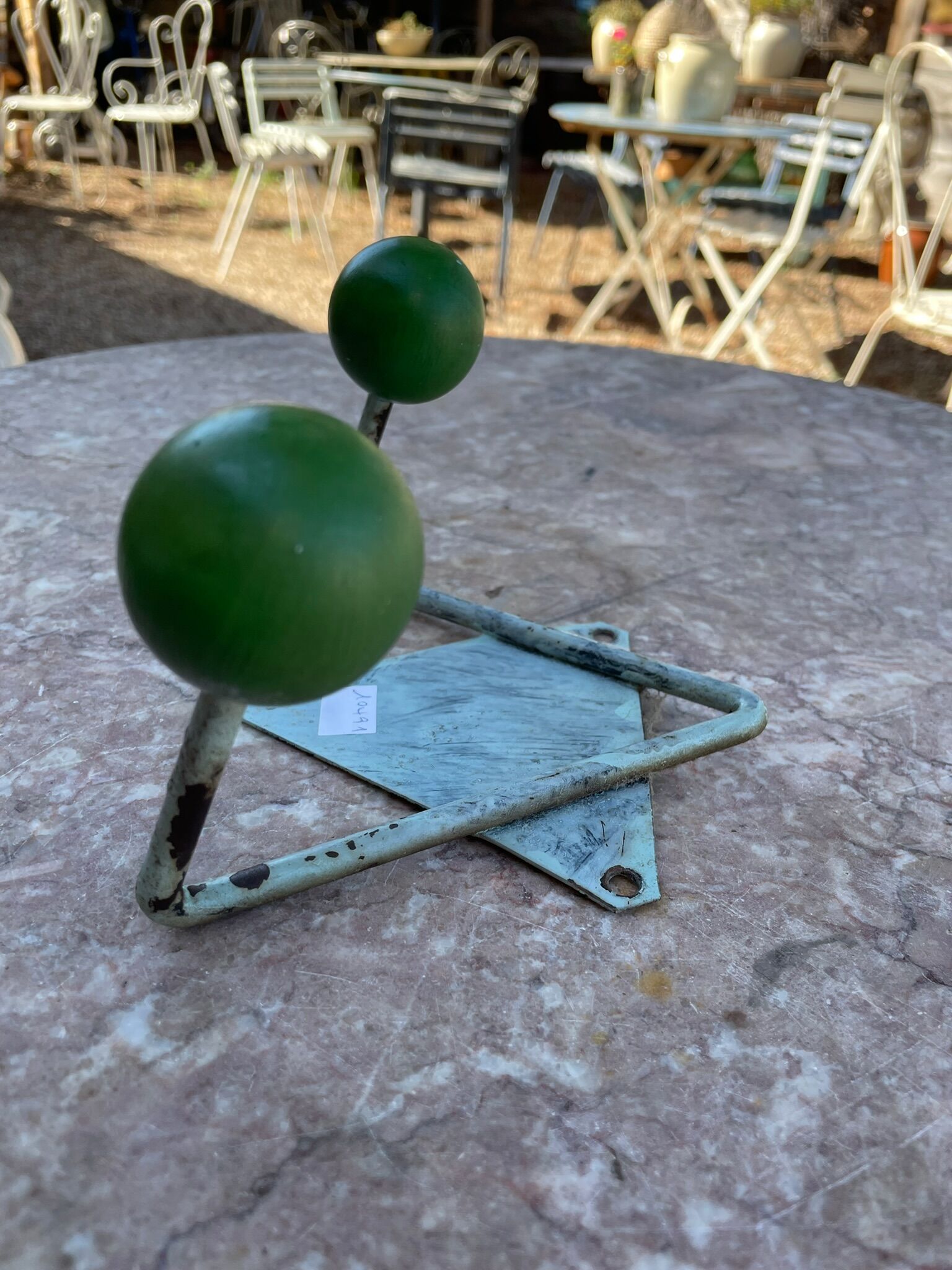 Vintage wooden and metal hook