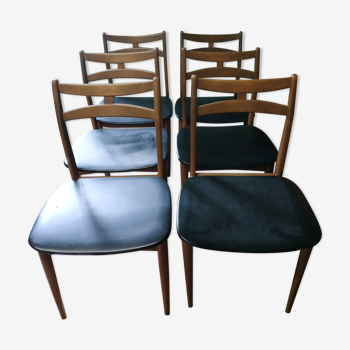 Set of 6 teak chairs