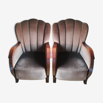 Pair of Club Art Deco chairs