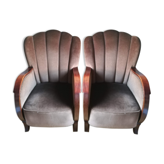Pair of Club Art Deco chairs