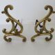 Paire de grands chenets art nouveau en bronze