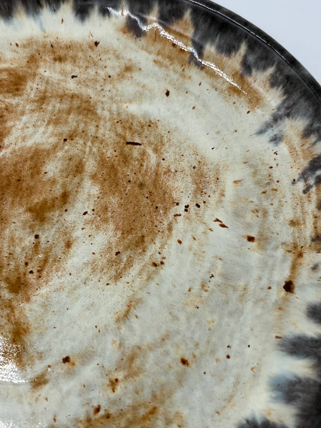 Red earthenware dessert plate