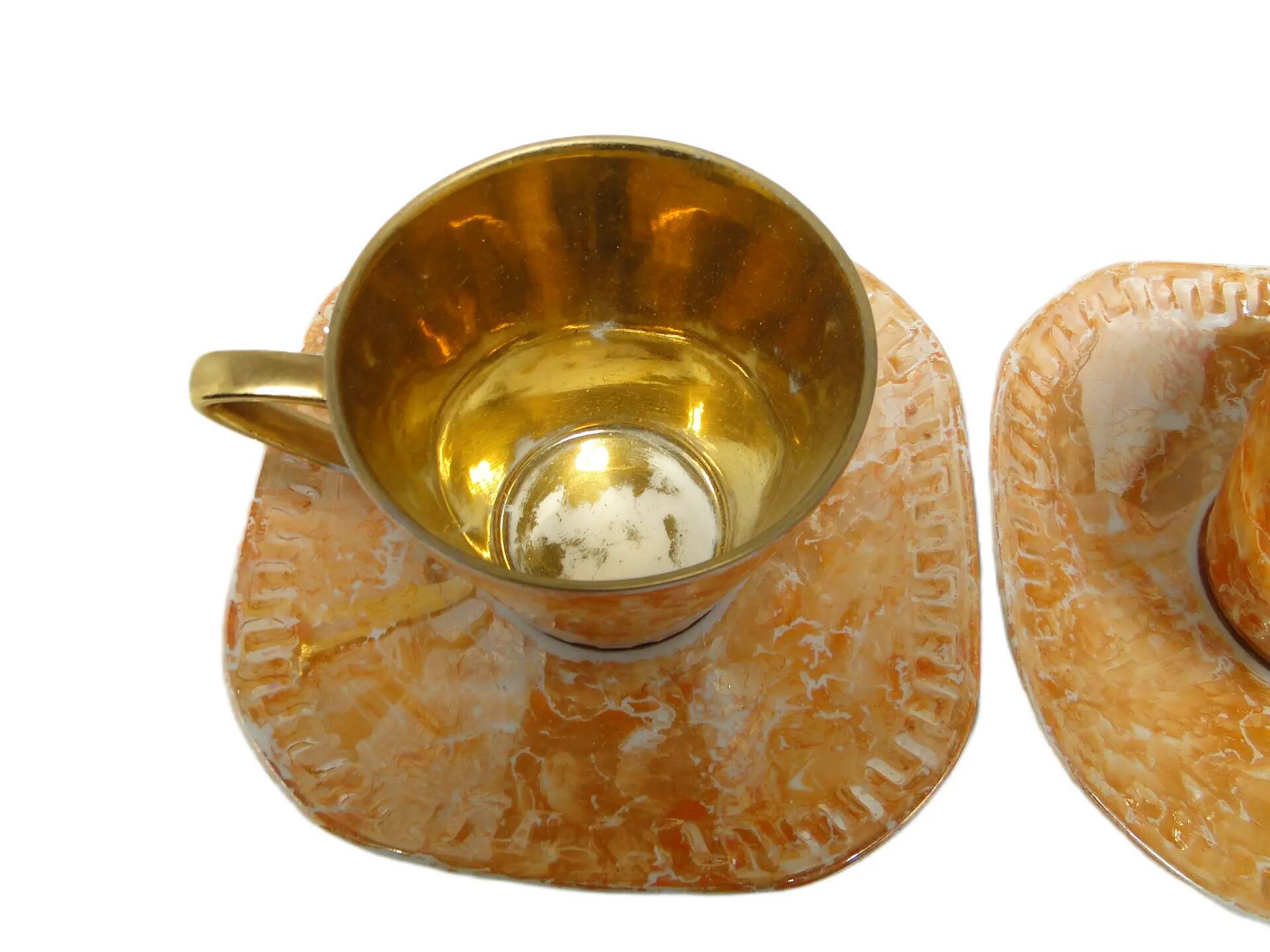 Pair of Helena cups, mid-century modern, porcelain, Wawel Porcelain Factory, Poland, 1970s.