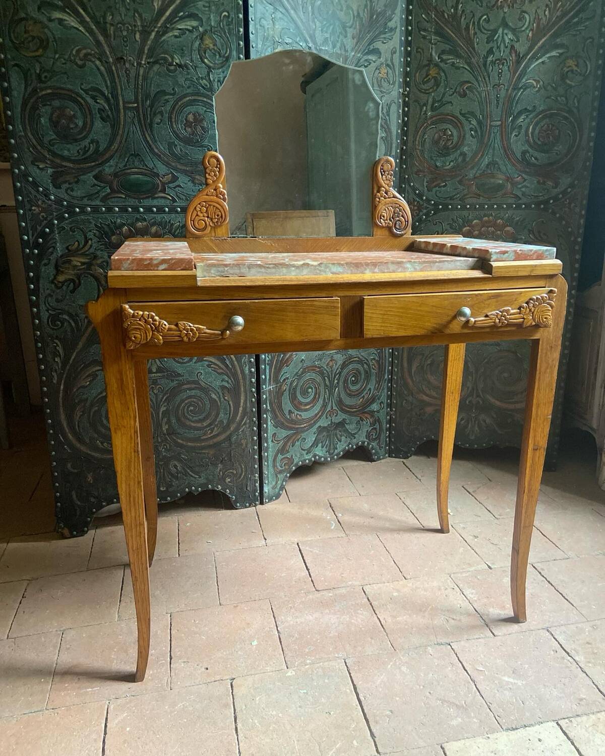 Art Deco dressing table in solid oak