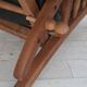 1950s, vintage adjustable armchair, black leather, ash wood.