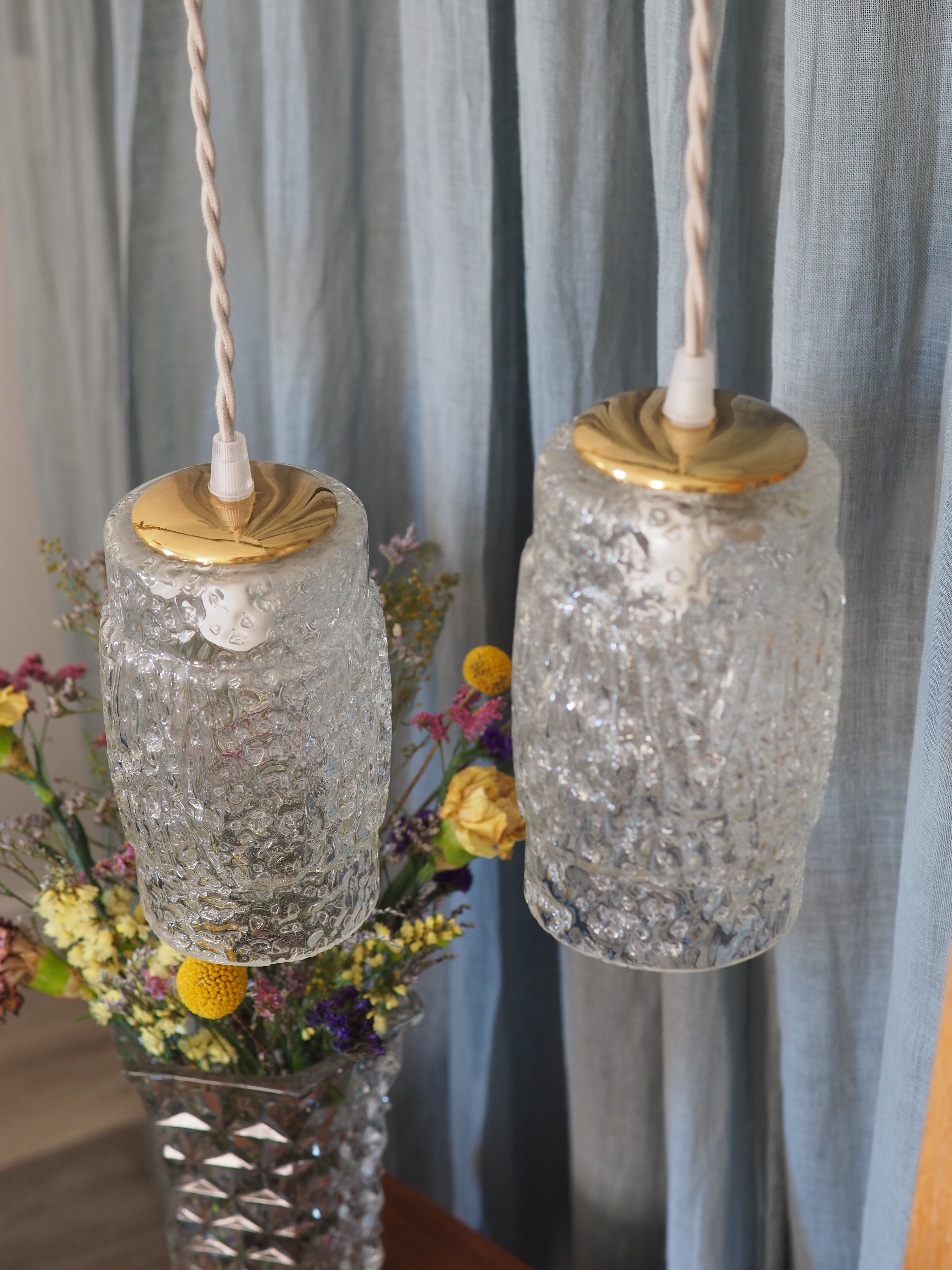 Walking lamp - Globe frosted glass 50s