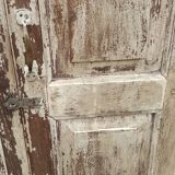 Old wooden wardrobe beige / pale yellow façade
