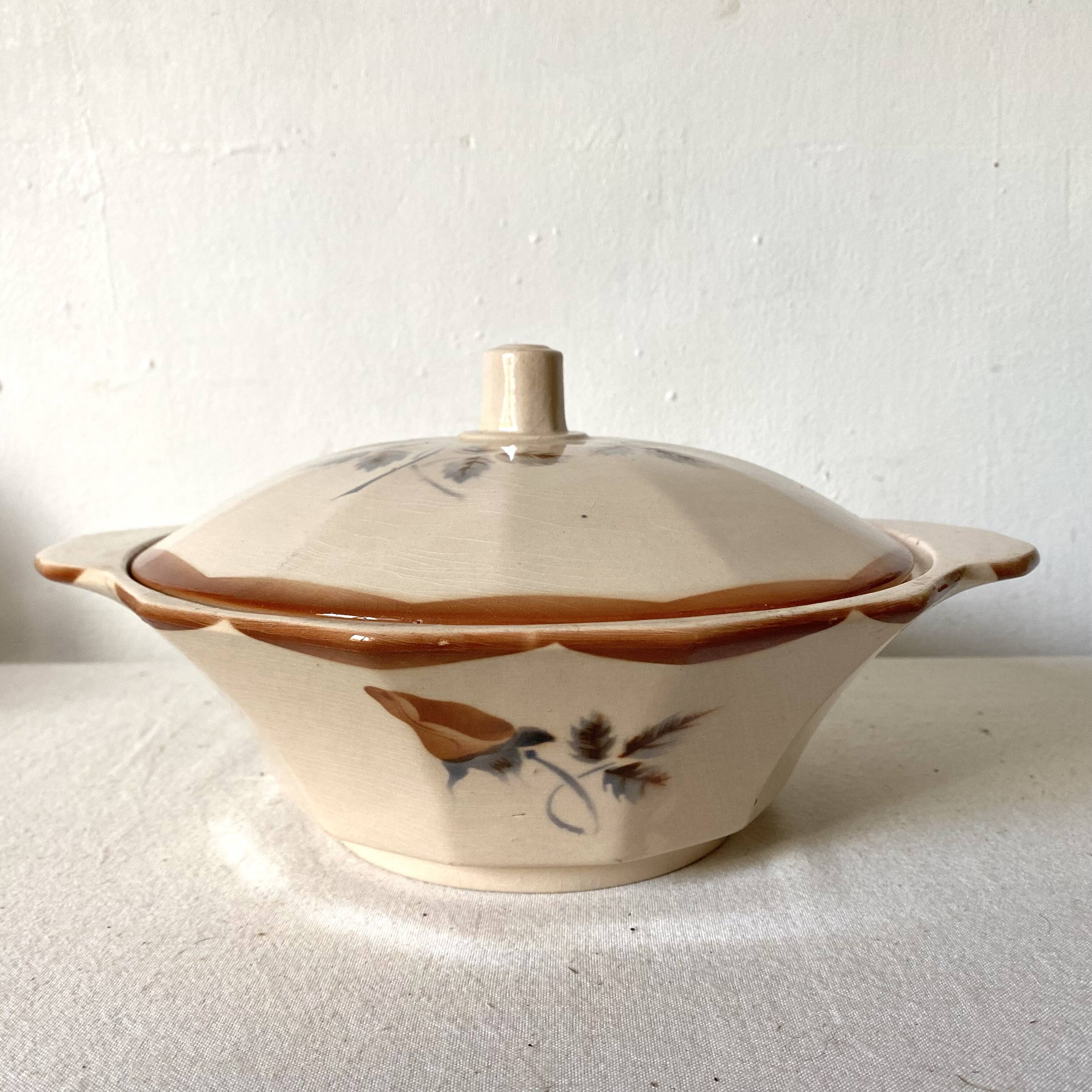 Pink Digoin soup tureens