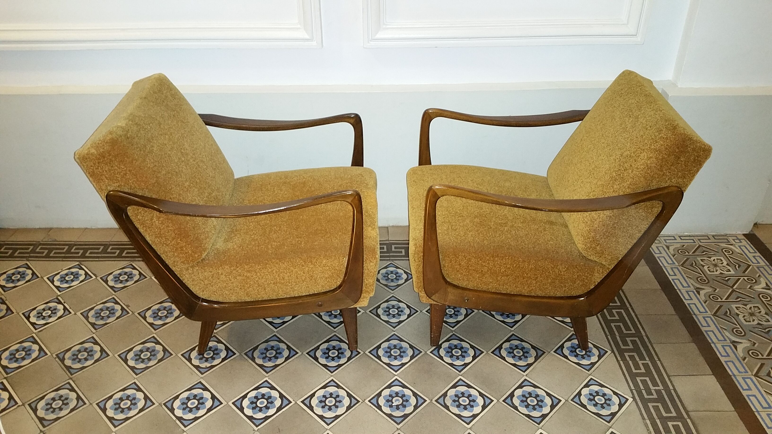 Scandinavian pair of chairs of the years 50-60 Boomerang design