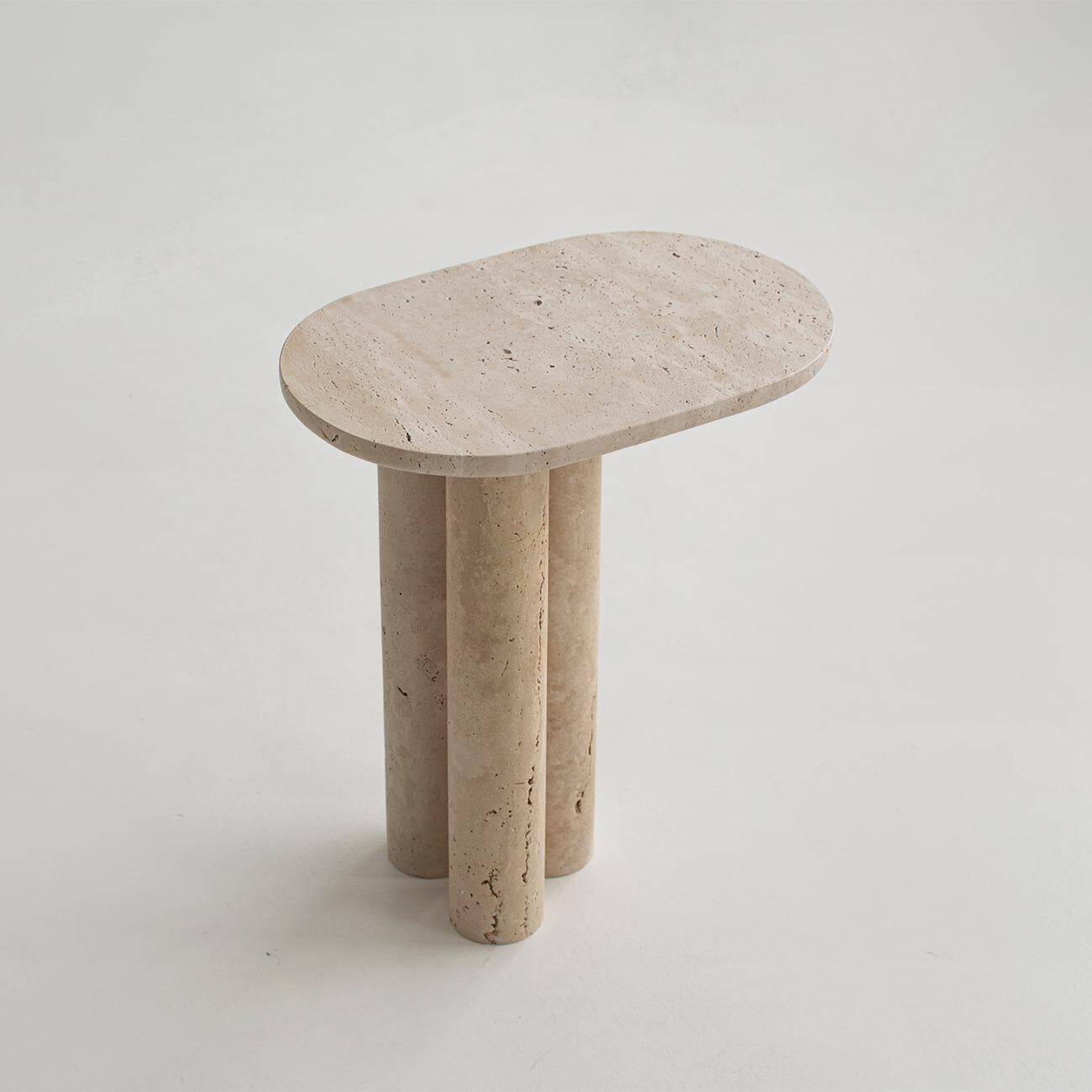 Table d'appoint Trio n° 3 en travertin
