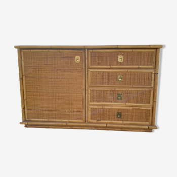 Chest of drawers Dal Vera rattan, 1970