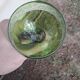 14cl Nancy Houillon crystal wine glass with green floral border