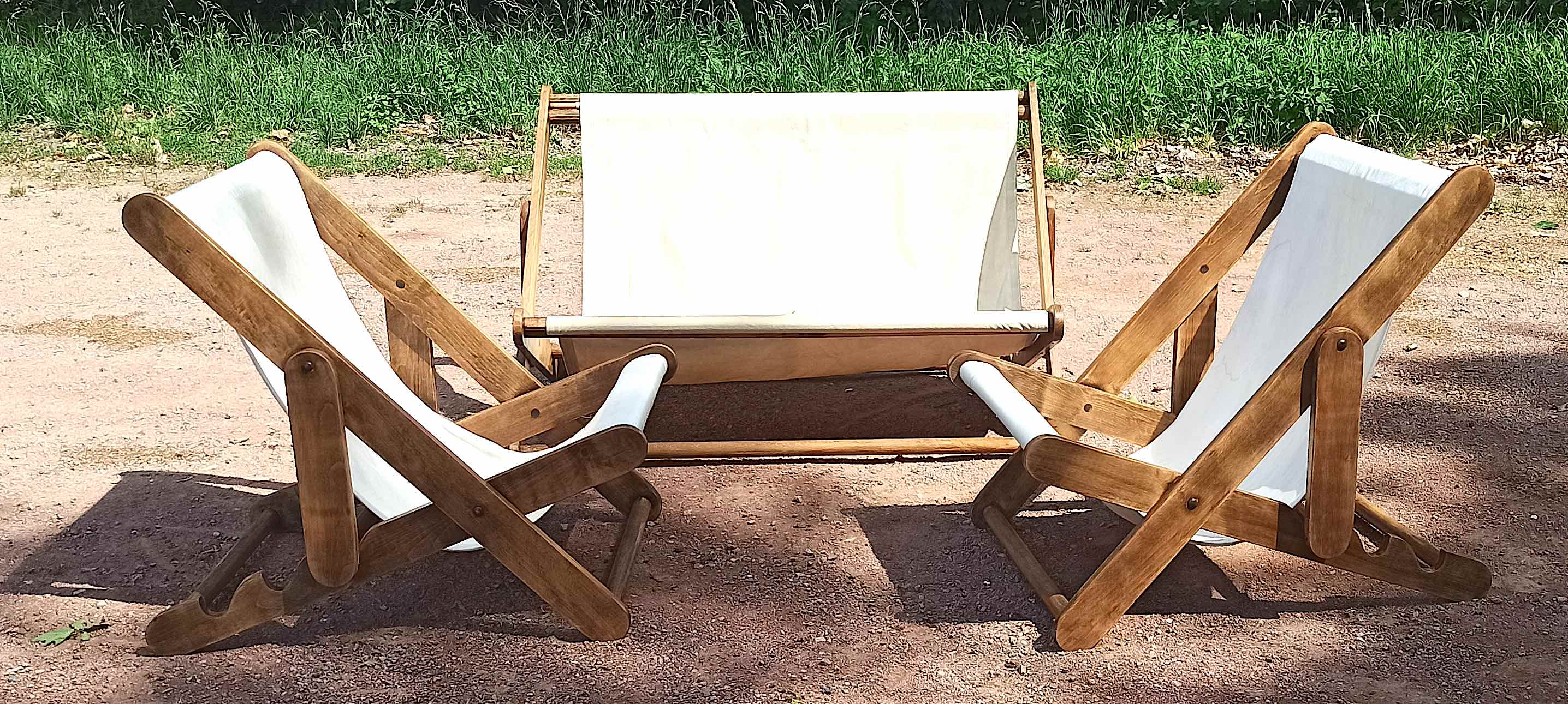 Garden furniture 3 rooms Pierre Beguet 70s