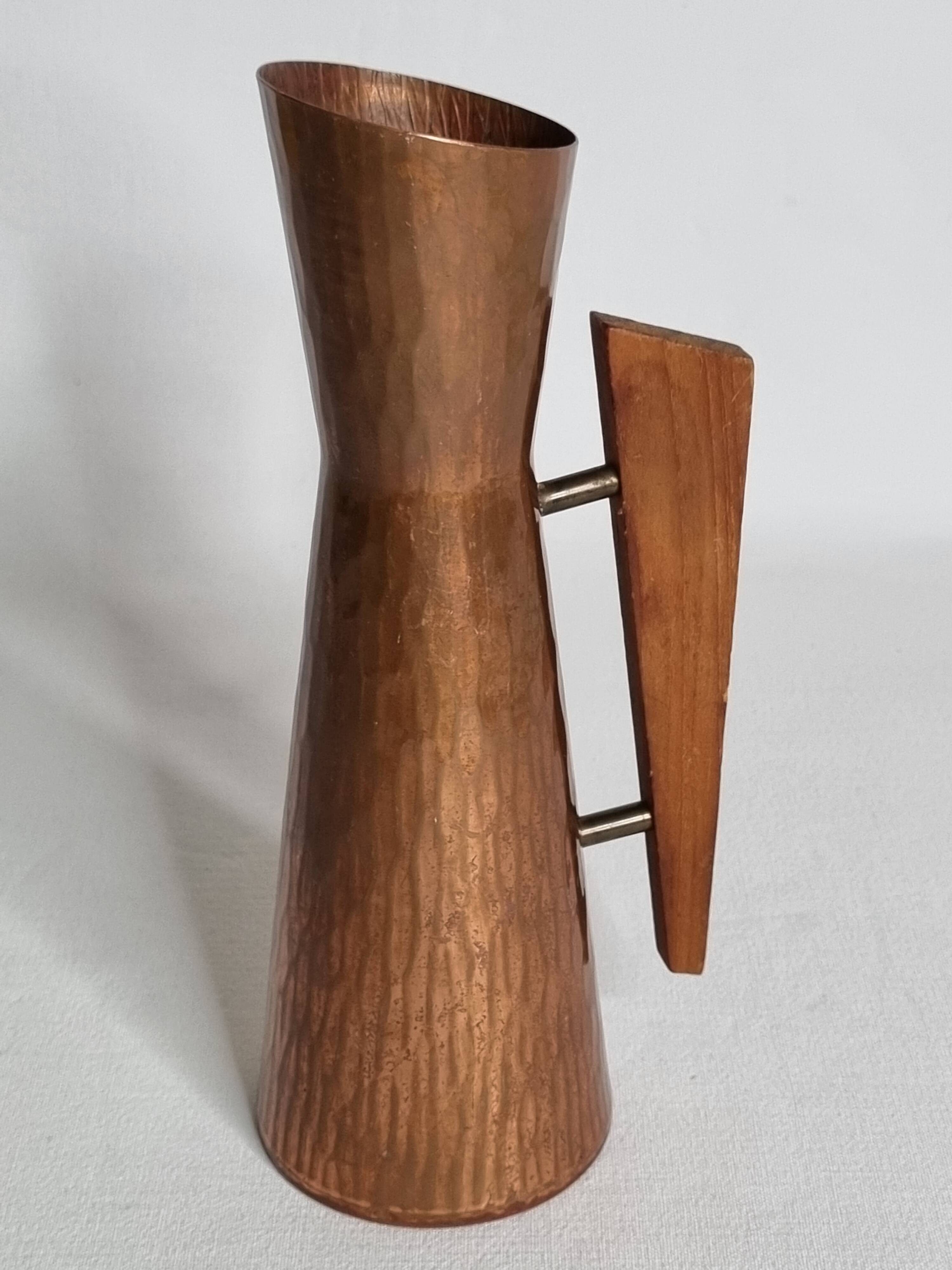 Vase en Cuivre Martelé Dahlmann, design Danois des Années 1960, 21 cm