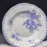 Antique lavender blue plates charm of yesteryear Flore Sarreguemines UC