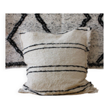 Handmade pouf cover - Size L - Handwoven from recycled cotton