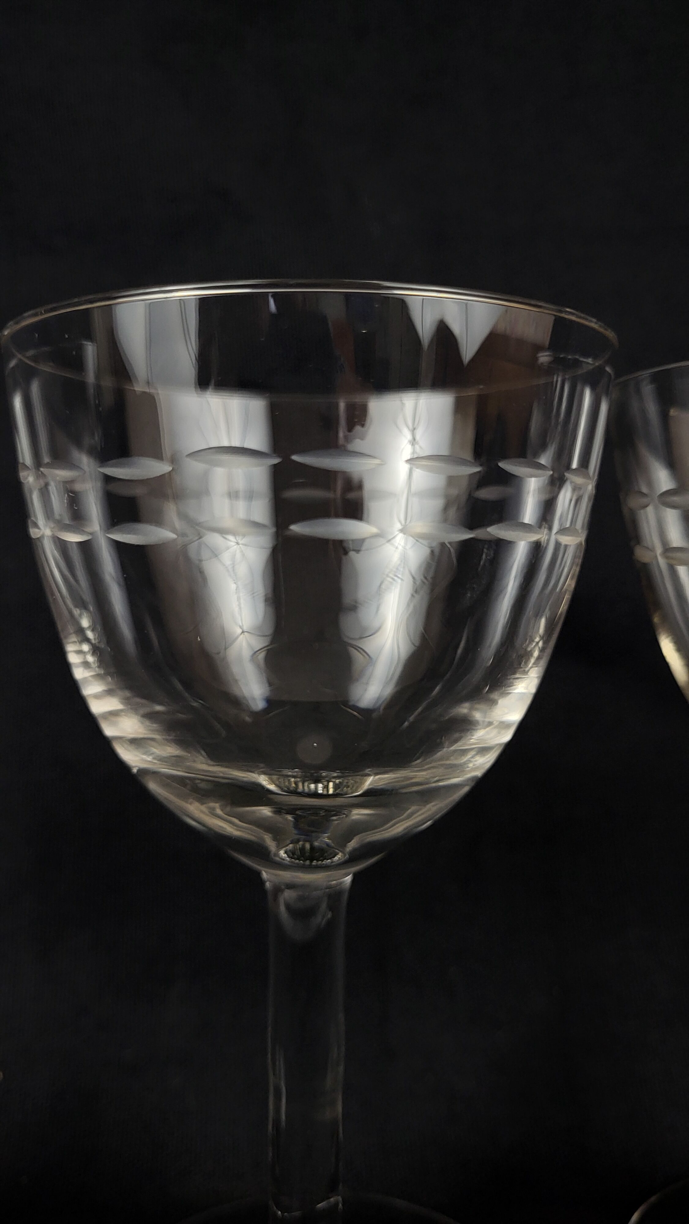 Set of 6 wine glasses in blown glass Early XXth