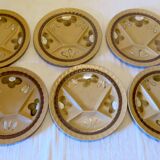 6 assiettes à compartiments Sarreguemines en grès