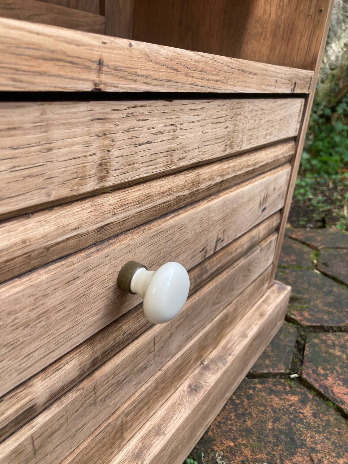 Antique furniture - solid oak shelf