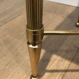 Table d'appoint en laiton et cuir