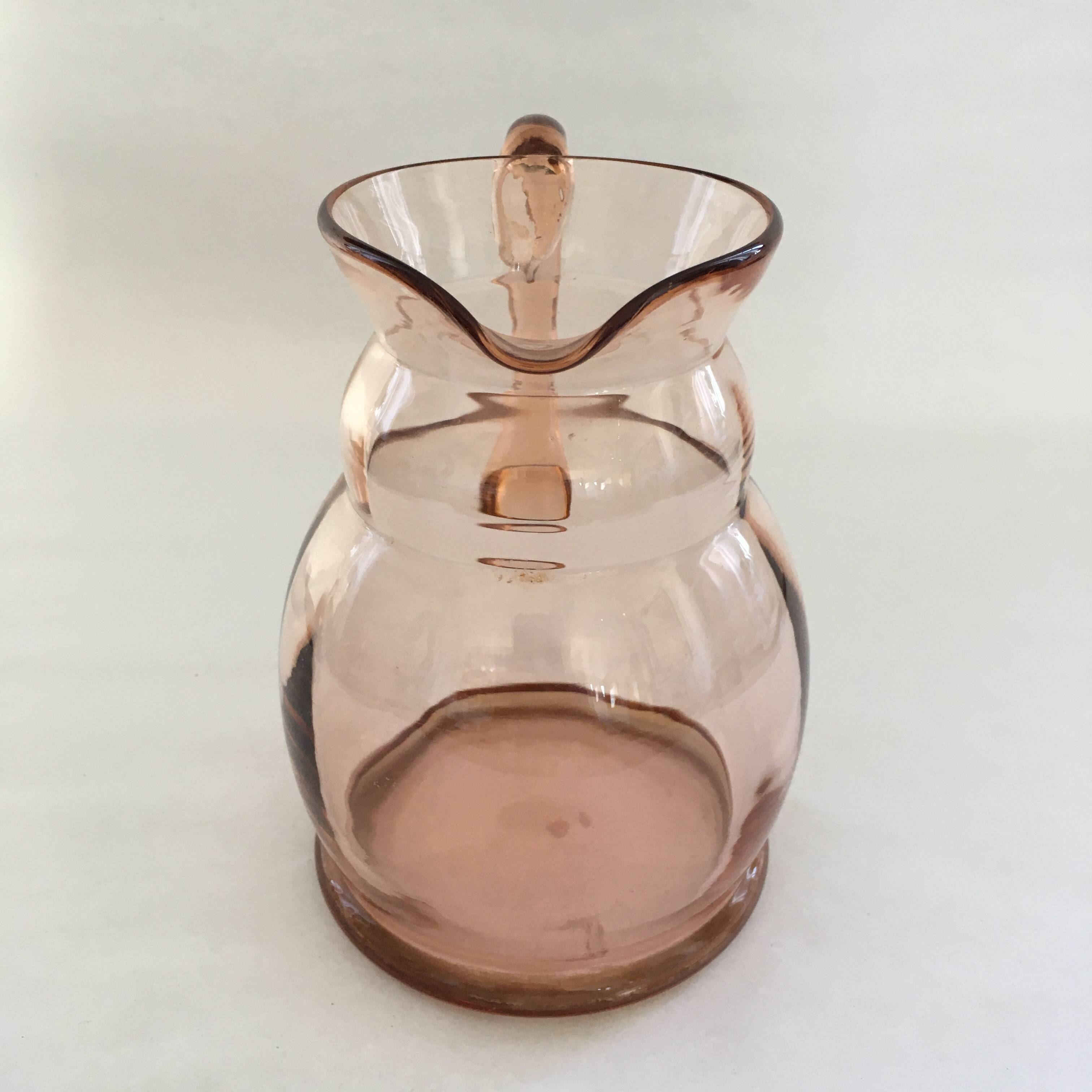 Rosé glass pitcher