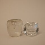 Pair of glass candlesticks