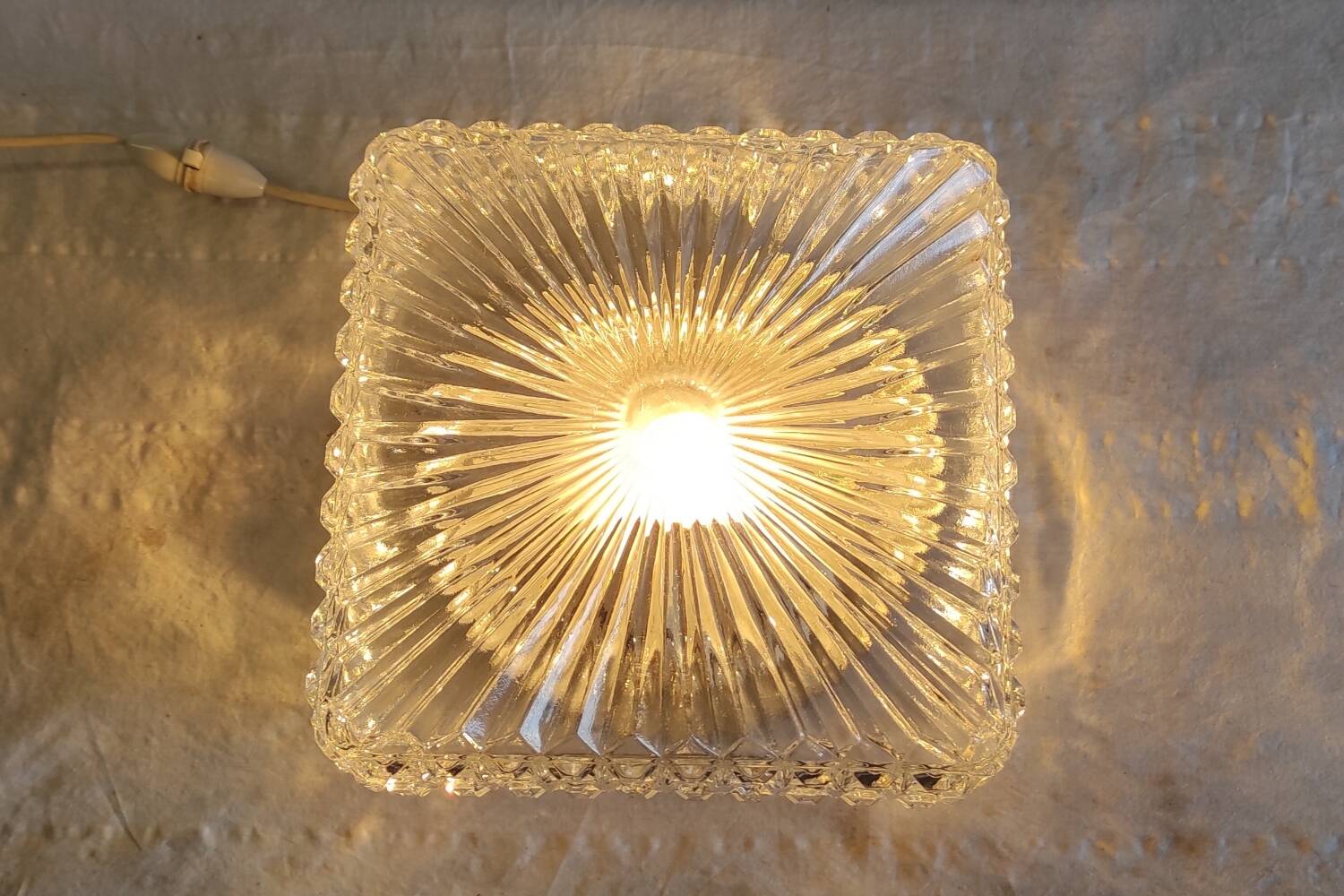 Vintage glass ceiling light - mid 20th century