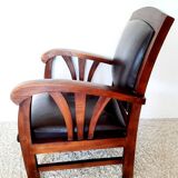 Colonial style wooden armchair