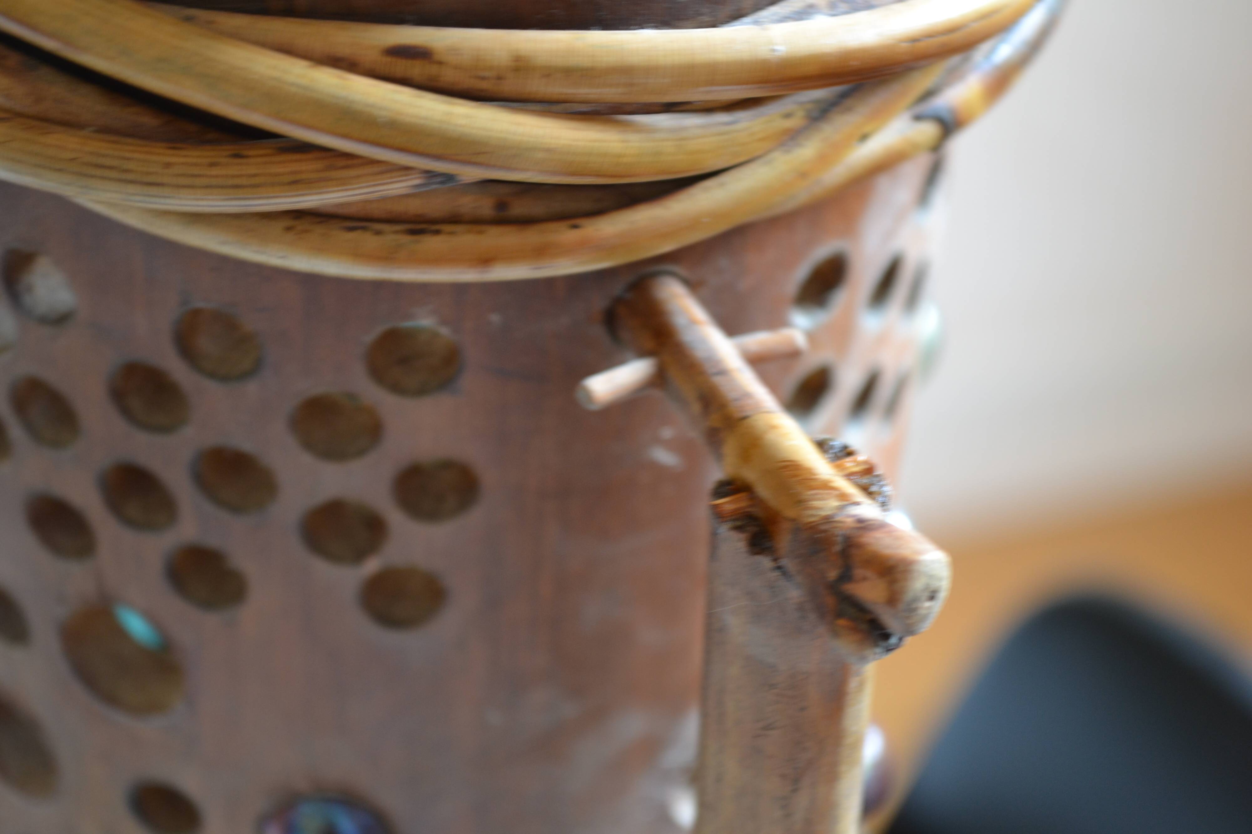 Lampe vintage tripode en bambou