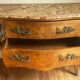 Commode galbée marquetée style Louis XV – plateau marbre- 19 e siècle