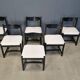 Vintage black wooden dining chairs, 1970s