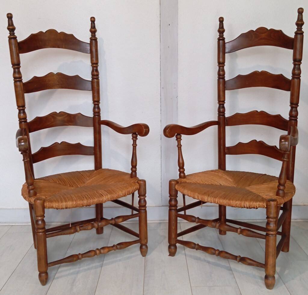 Pair of nursing or fireside armchairs