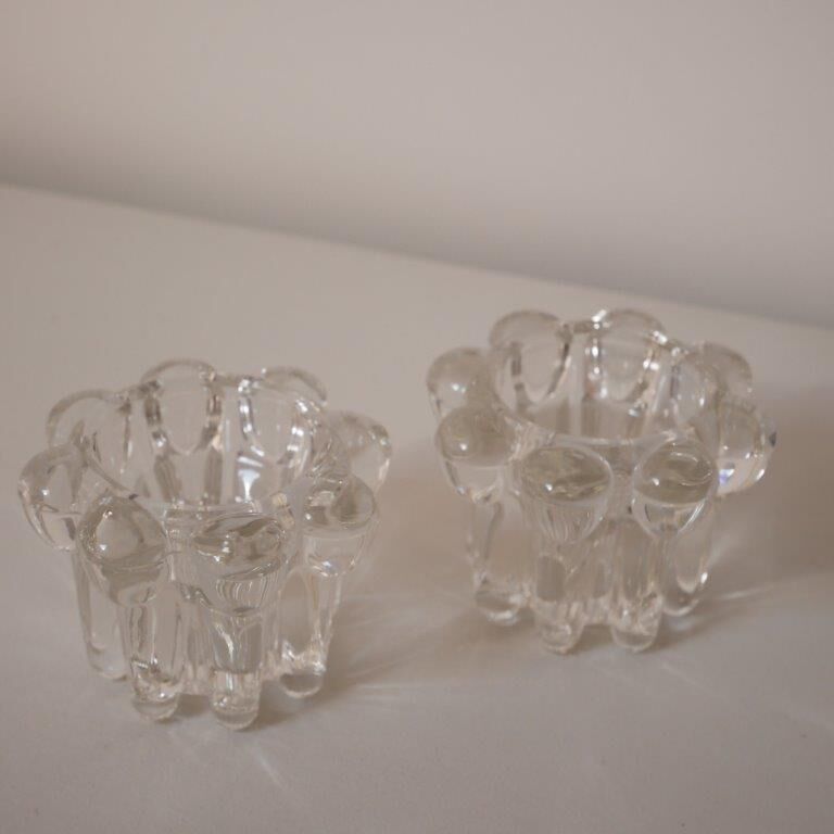 Set of 2 glass candle holders, REIMS