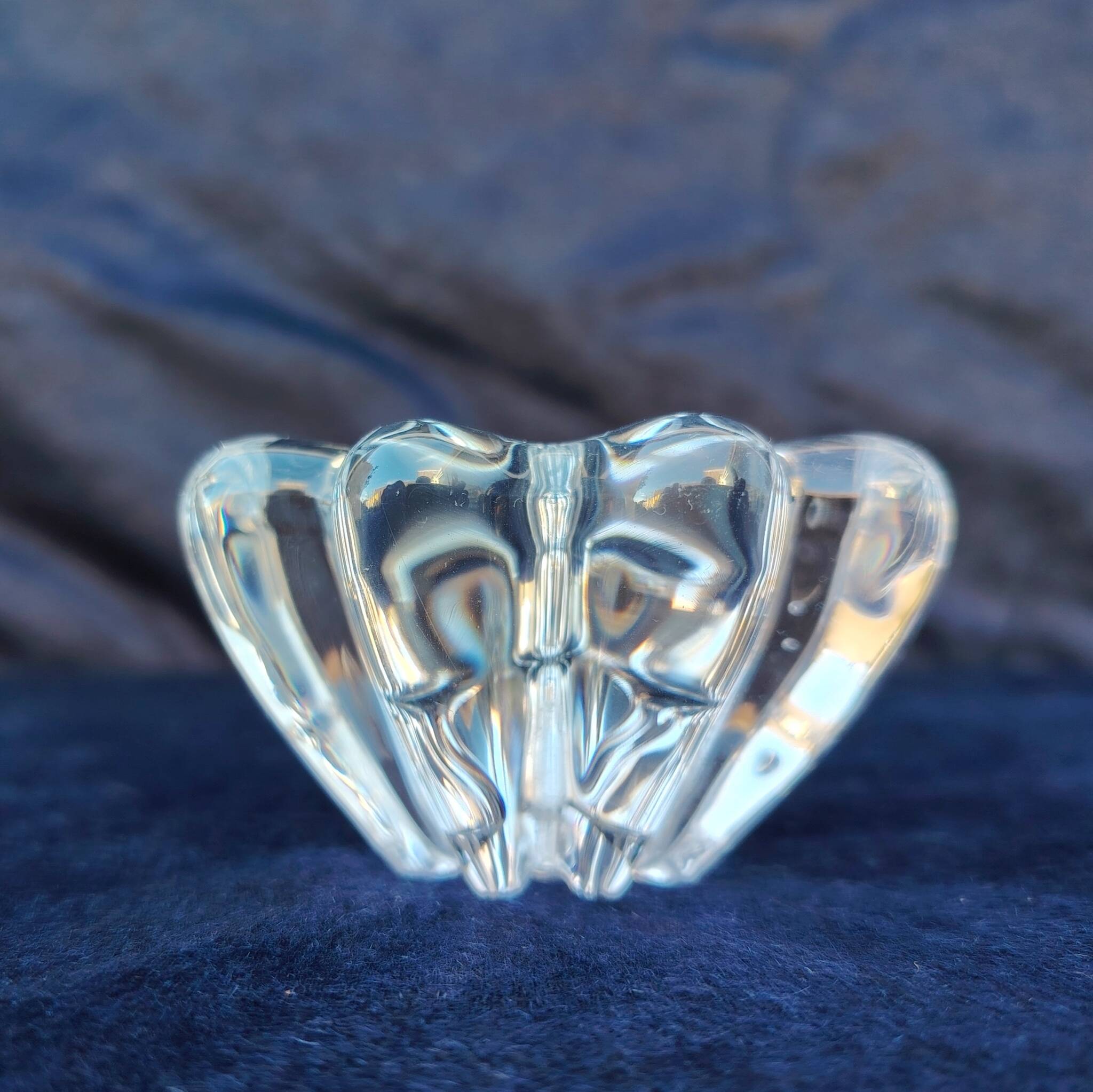 4 vintage crystal candlesticks, flower shape