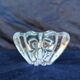 4 vintage crystal candlesticks, flower shape