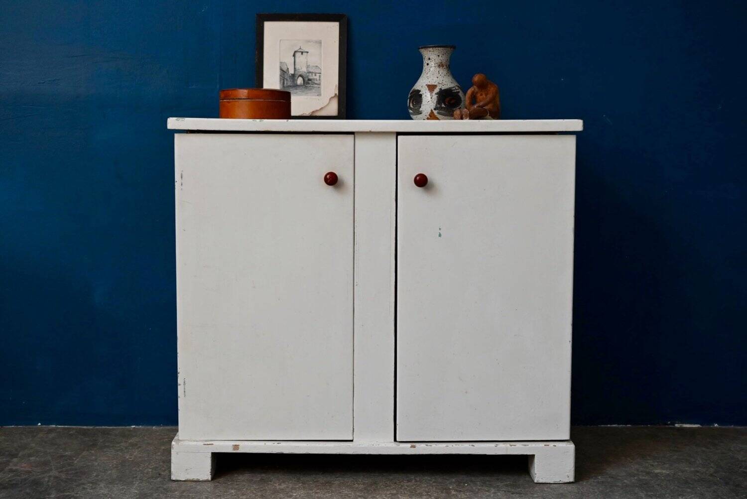 Retro commode with shelves Art Deco painted wood