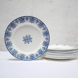 Series of 10 old Terre de Fer plates by L.G. for the earthenware factory of Clairefontaine